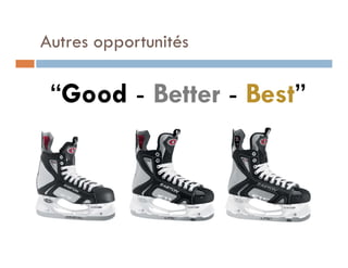 Autres opportunités

 “Good - Better - Best”
 