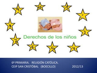 6º PRIMARIA. RELIGIÓN CATÓLICA.
CEIP SAN CRISTÓBAL (BOECILLO) 2012/13
 