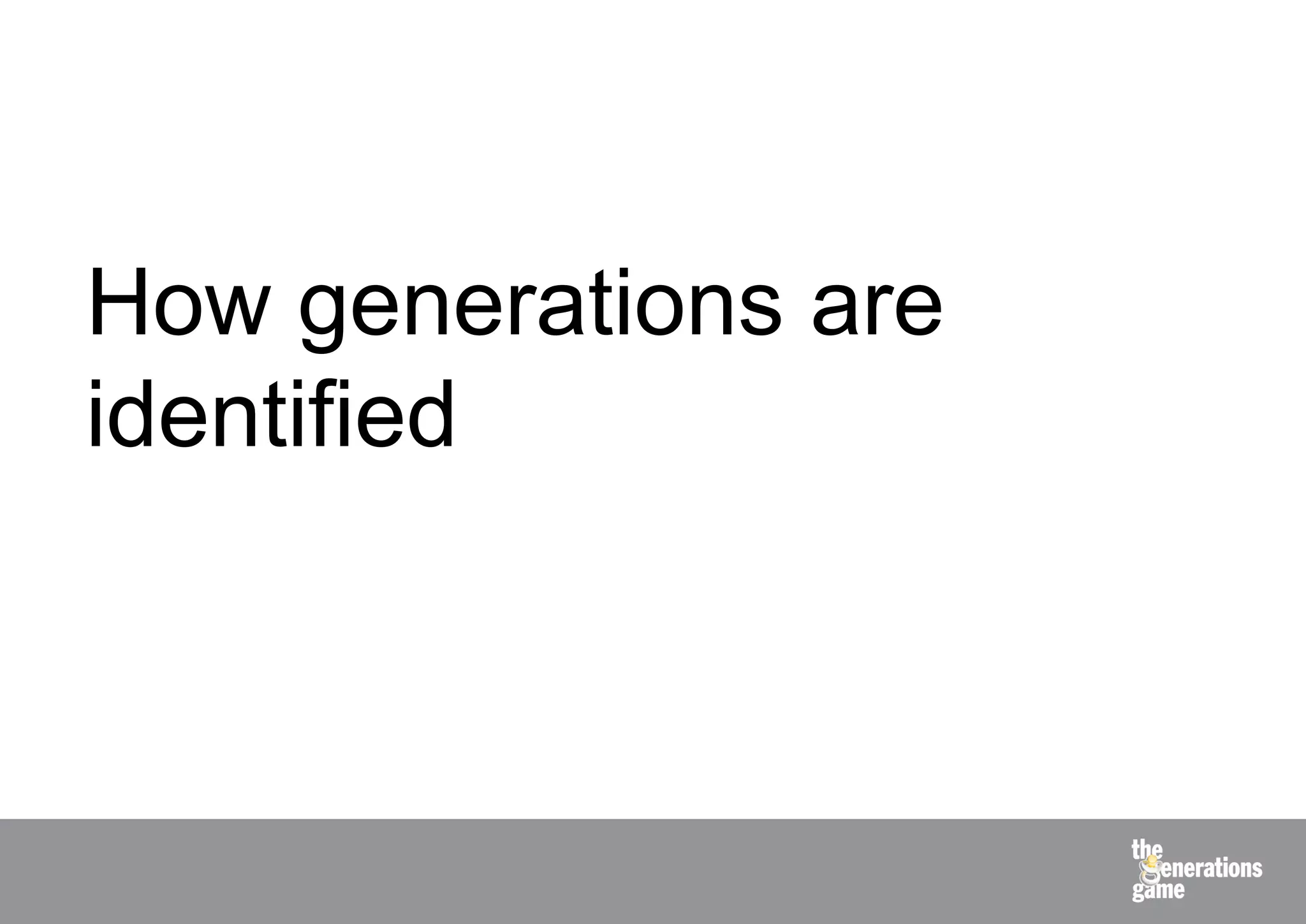 How generations are
identified
 