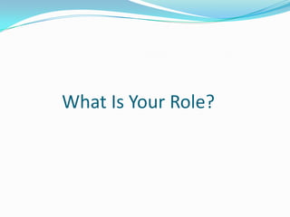 What Is Your Role?
 