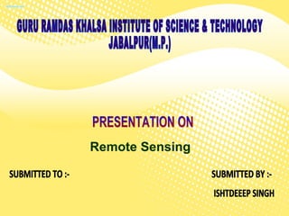 Remote Sensing
 