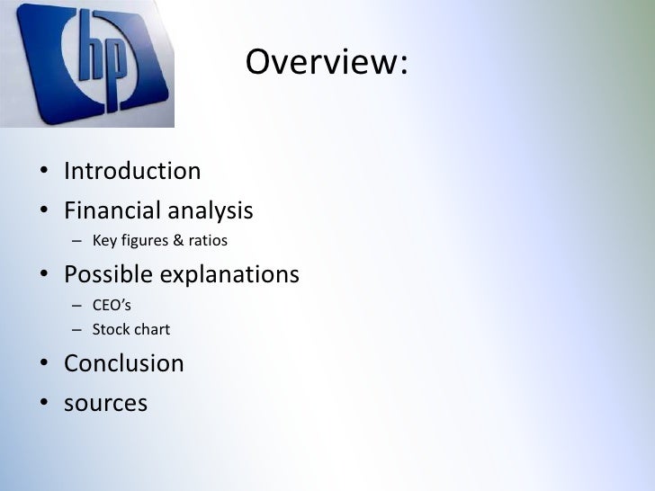 HewlettPackard financial analysis Q12012