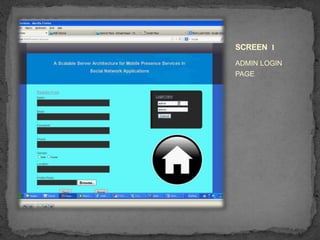 SCREEN 1
ADMIN LOGIN
PAGE
 