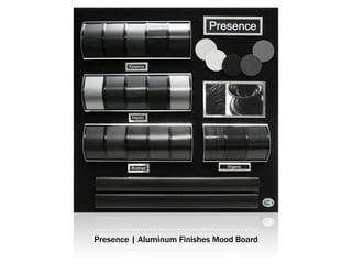 Presence | Aluminum Finishes Mood Board
 