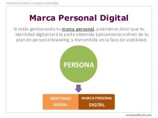 Marca Personal Digital
Si estás gestionando tu marca personal, podríamos decir que tu
identidad digital será la parte obte...