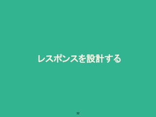 レスポンスを設計する
32
 