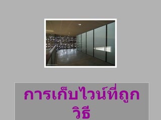 การเก็บไวน์ที่ถูกวิธี 