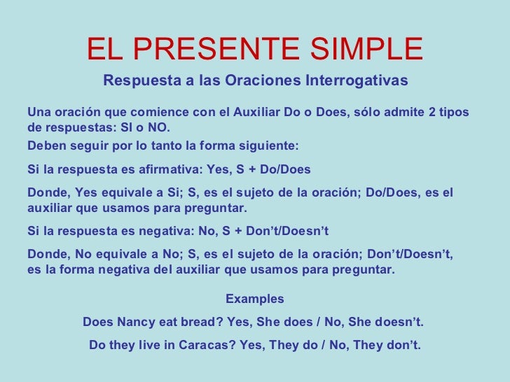 Oraciones En Presente Simple Con El Verbo Cry
