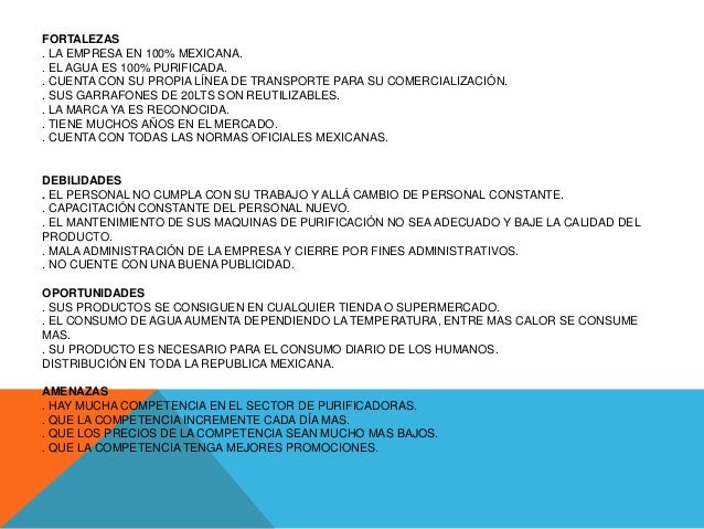 Analisis Foda De Una Empresa De Agua Purificada www.slideshare.net