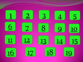 1
12
10
2 3
1411
9
54
13
6 87
15
181716 19
 