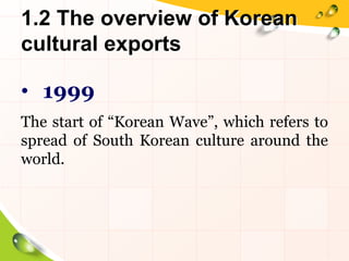 Korean Cultural Export | PPT
