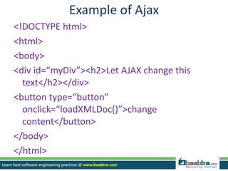 Ajax | PPTX | Web Design and HTML | Internet