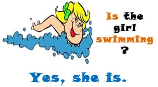 Is the
girl
swimming
?
Yes, she is.
 