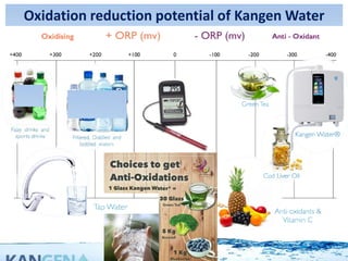 Oxidation reduction potential of Kangen Water
 