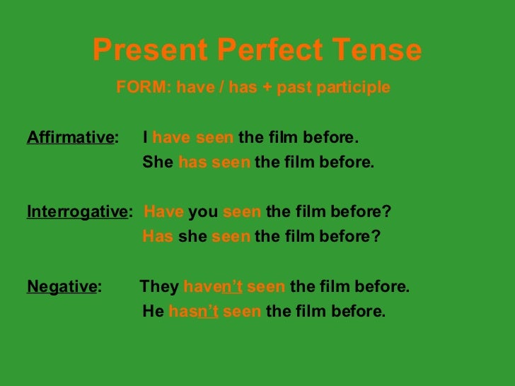 Present Perfect Tense