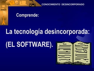 La tecnología desincorporada:  (EL SOFTWARE). Comprende: CONOCIMIENTO  DESINCORPORADO 