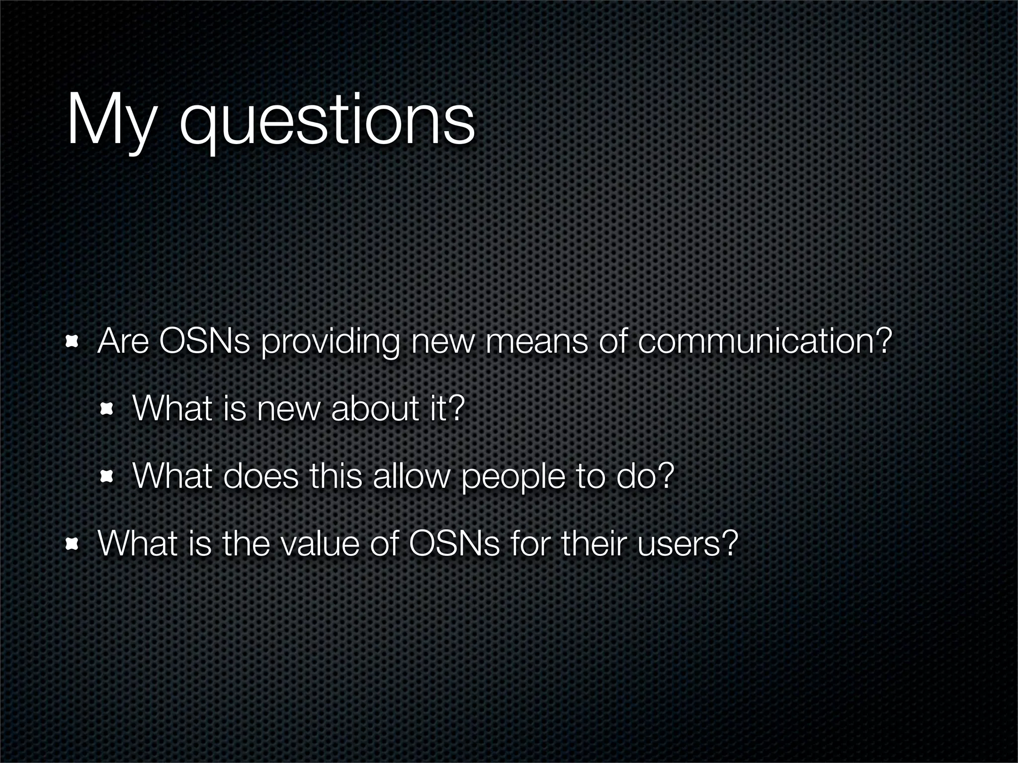 Online Social Networks Review