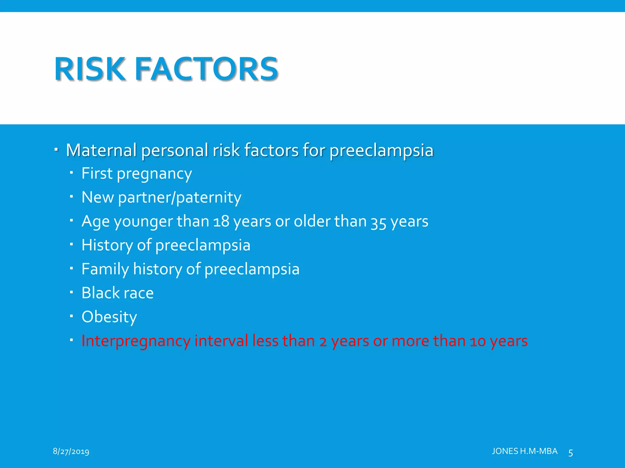 Clamps Risks PRE-ECLAMPSIA | PPTX