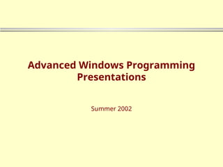 using createremotethread – advanced windows... Advance windows programming presentation | PPT