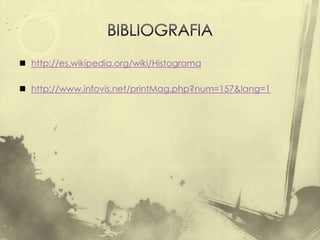  http://es.wikipedia.org/wiki/Histograma

 http://www.infovis.net/printMag.php?num=157&lang=1
 