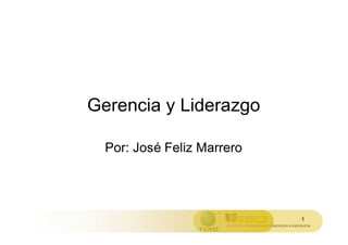 1
Gerencia y Liderazgo
Por: José Feliz Marrero
 