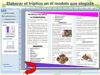 Elaborar el tríptico en el modelo que elegiste Pag 2.