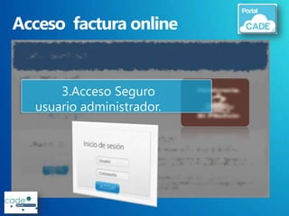 3.Acceso Seguro
usuario administrador.
 