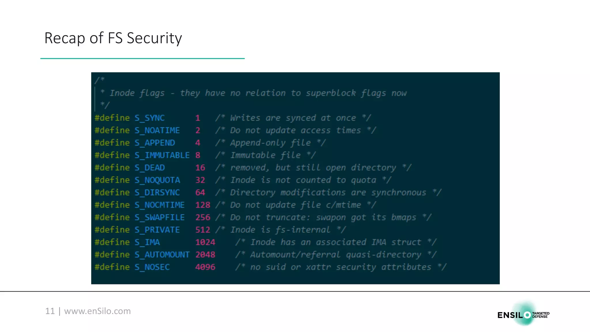 Recap	of	FS	Security
 
