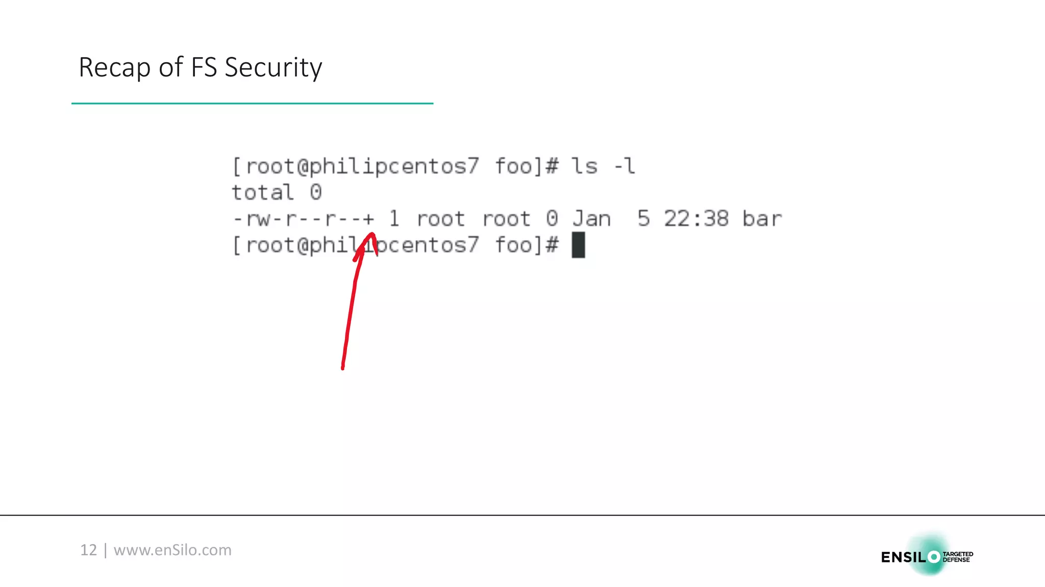 Recap	of	FS	Security
 
