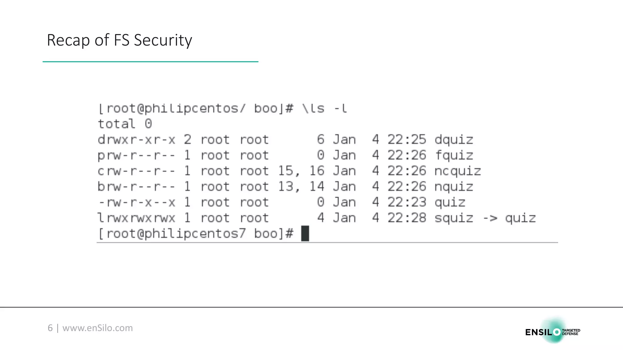 Recap	of	FS	Security
 