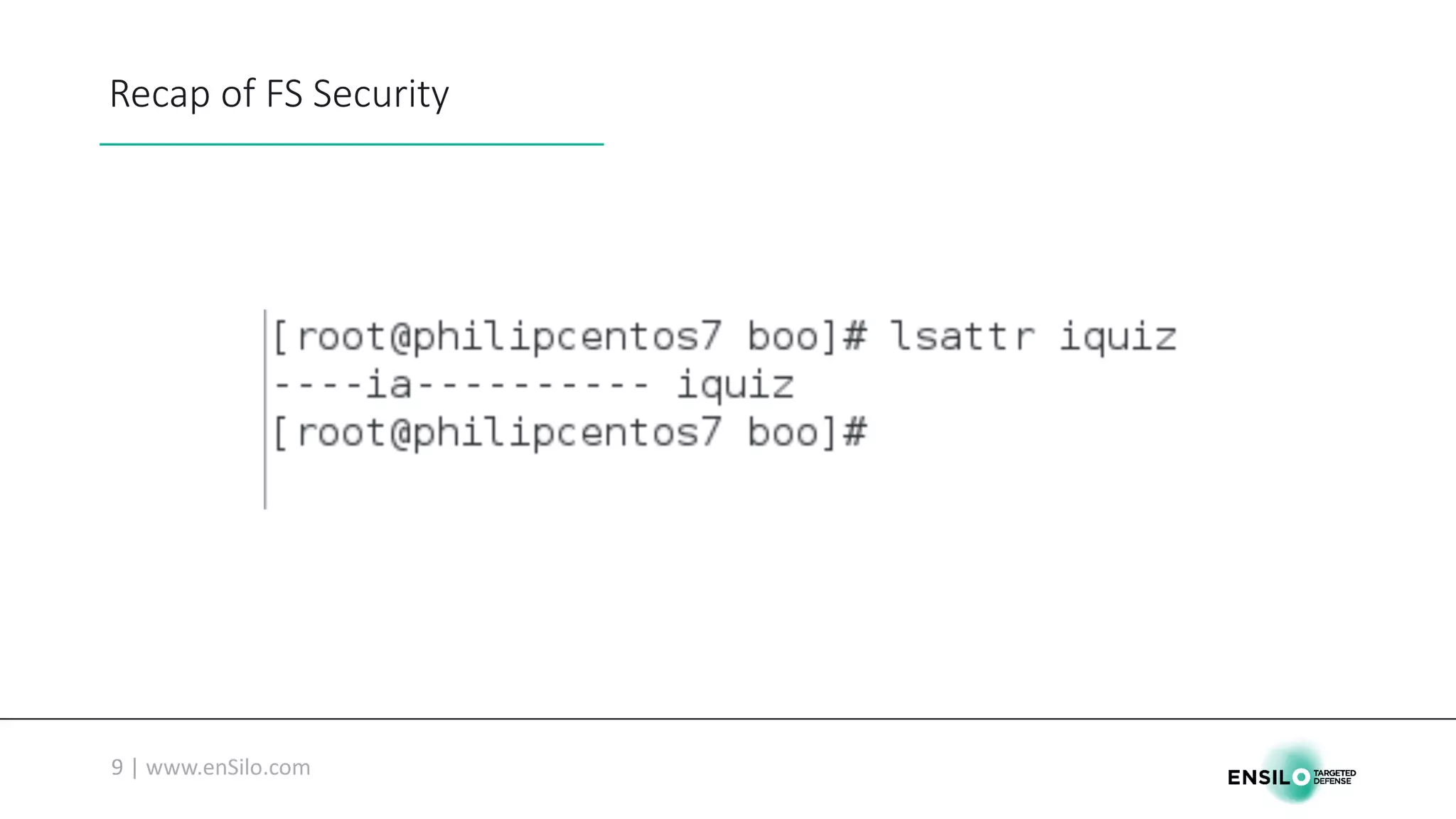 Recap	of	FS	Security
 