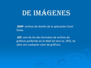 De texto.DOC: archivo de texto con estilo. Se genera y se abre con Microsoft Word, WordPerfect, Display Write, WordStar. 