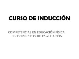 CURSO DE INDUCCIÓN COMPETENCIAS EN EDUCACIÓN FÍSICA:  INSTRUMENTOS DE EVALUACIÓN 