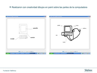 Realizaron con creatividad dibujos en paint sobre las partes de la computadora 