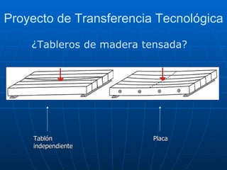 Proyecto de Transferencia Tecnológica ¿Tableros de madera tensada? Placa  Tablón independiente  