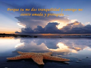 Porque tu me das tranquilidad y contigo me siento amada y protegida … 