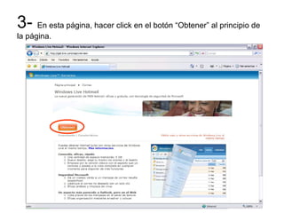 3- En esta página, hacer click en el botón “Obtener” al principio de la página.