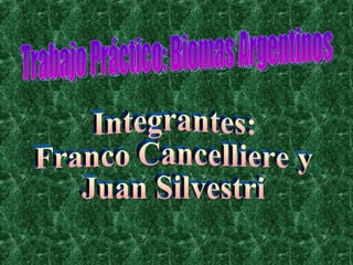 Trabajo Práctico: Biomas Argentinos  Integrantes: Franco Cancelliere y  Juan Silvestri 