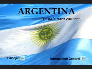 ARGENTINA Un país para conocer… Paisajes Información General 