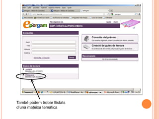 També podem trobar llistats
d‟una mateixa temàtica
 