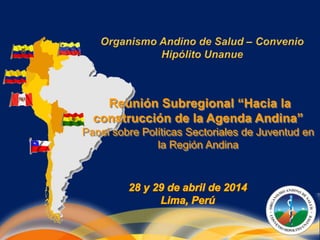 Panel sobre Políticas Sectoriales de Juventud en
la Región Andina
 