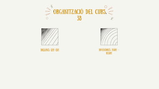 ORGANITZACIÓ DEL CURS
3b
DIlluns 12H-13H divendres 9.30H -
10.30H
 