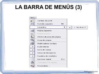 LA BARRA DE MENÚS (3)
Assessorament Activinspire
Xavi Barrera
 