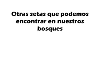 Otras setas que podemos
 encontrar en nuestros
        bosques
 