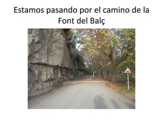 Estamos pasando por el camino de la
           Font del Balç
 