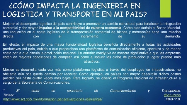 Impacto De La Ingenieria En Logistica Y Transporte En Mexico