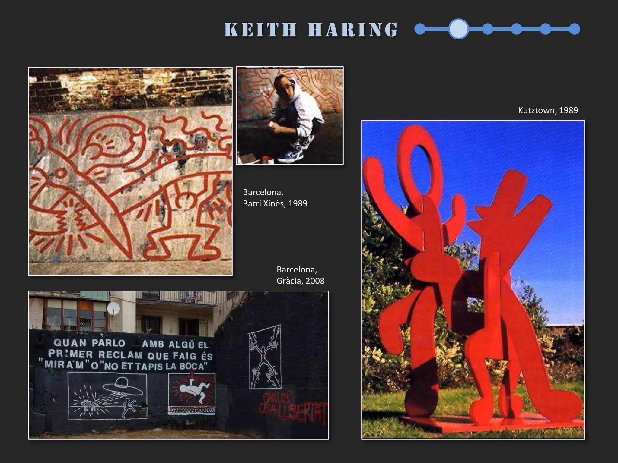 Graffiti3D5.Sotik4Incorporació d’iconografia popular: personatges de còmic,dibuixos animats,  caricatures, etc. Es crea una nova via d’expressió, anomenada Guerra d’estils (no violenta); Formació de les  Crews (grups).Graffiti 3D 54, 5Exemples