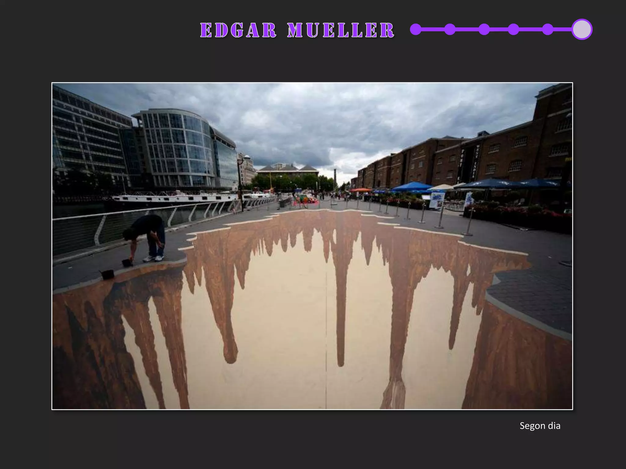 Art al carrerTècnica del led:GraffitiResearchLab: (Grup d’artistes) Usant les noves tecnologies, han creat:el punter làser, els LED throwies1 (llums que s’enganxen a les façanes, amb una pila i un iman; duren aprox. 3 setmanes) i el bike trolley2 (bicicleta equipada amb projector, un generador i un punter làser). Creen graffitis virtuals, només visibles a la nit. Permeten crear graffitis de gran escala.Barcelona, 200921