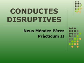CONDUCTES DISRUPTIVES Neus Méndez Pérez Pràcticum II 